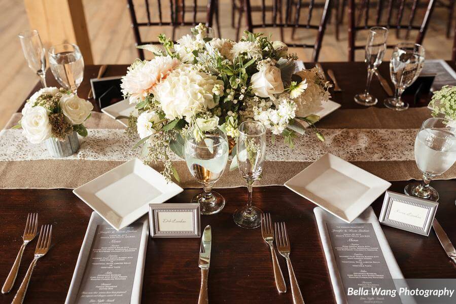 White and Gray Table Setting